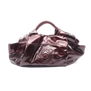 Loewe Nappa Aire Handbag Patent Vernis Leather Bordeaux Purple